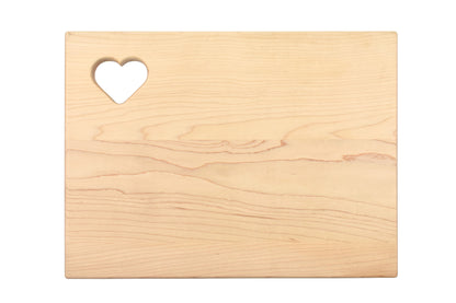 Personalized Wooden Cutting Board - Heart Cutout