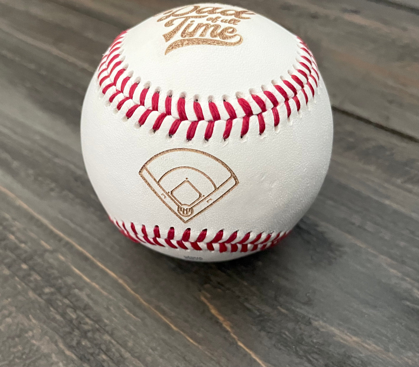 Engraved Genuine Leather Baseballs - With Display Case