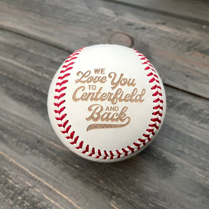 Engraved Genuine Leather Baseballs - With Display Case