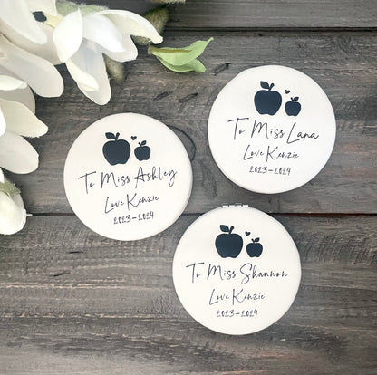 Engraved Leatherette Compact Mirrors - 10 Colours