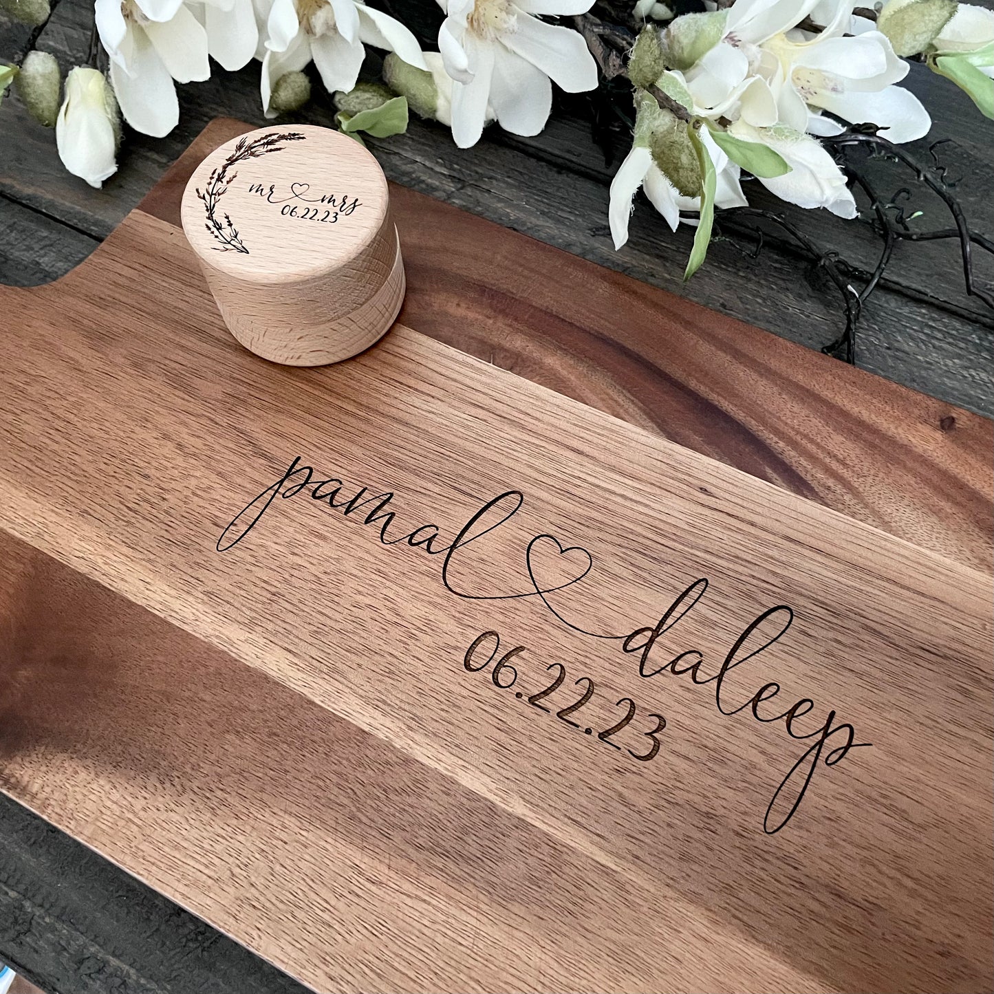 Personalized Round Wooden Boxes - Beech Wood