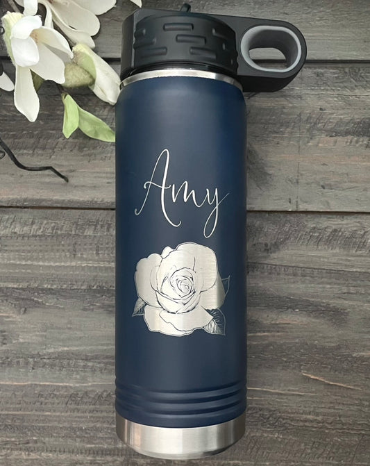 Personalized 20oz Stainless Steel Water Bottle - 17 Colours