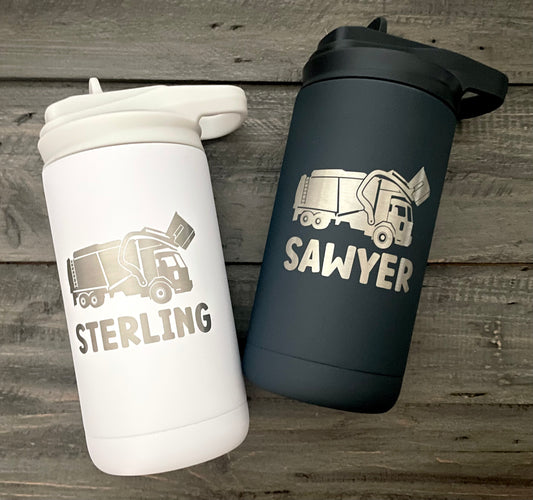 Personalized 12oz Stainless Steel Water Bottles - 3 Colours