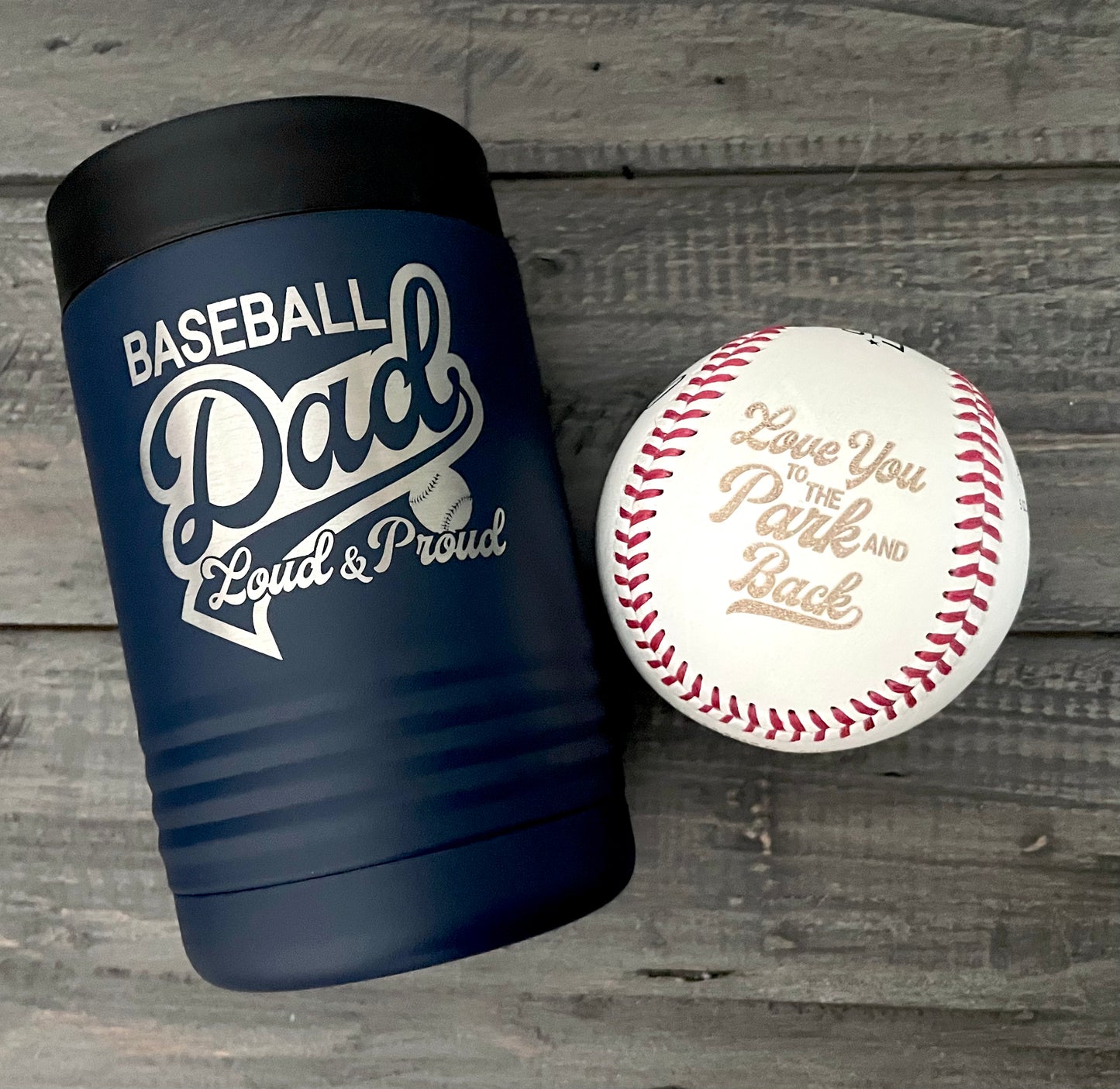 Engraved Genuine Leather Baseballs - With Display Case