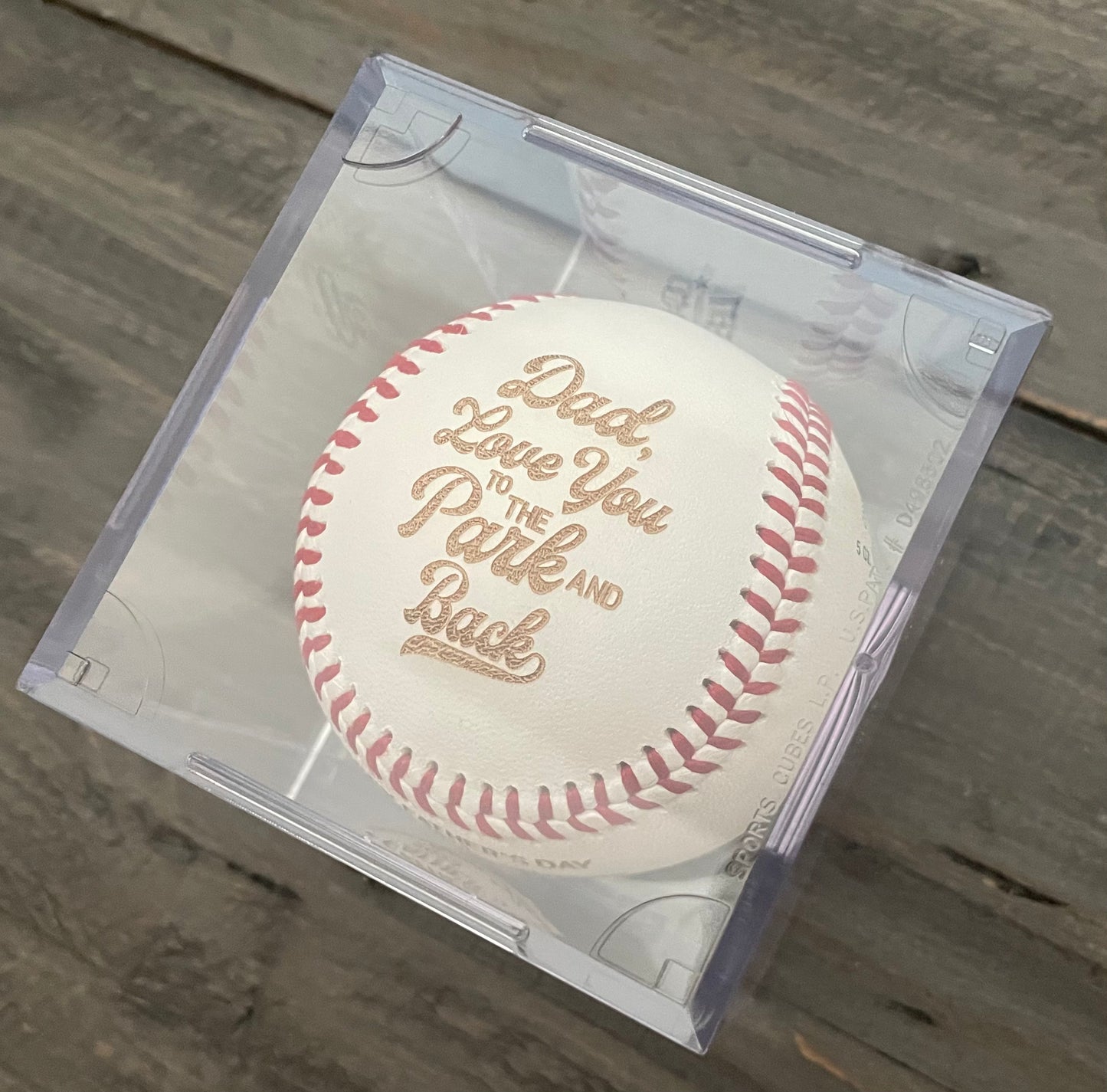 Engraved Genuine Leather Baseballs - With Display Case
