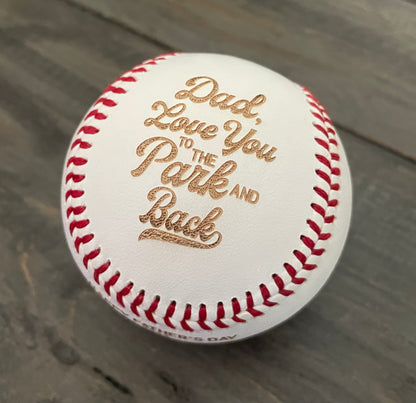 Engraved Genuine Leather Baseballs - With Display Case