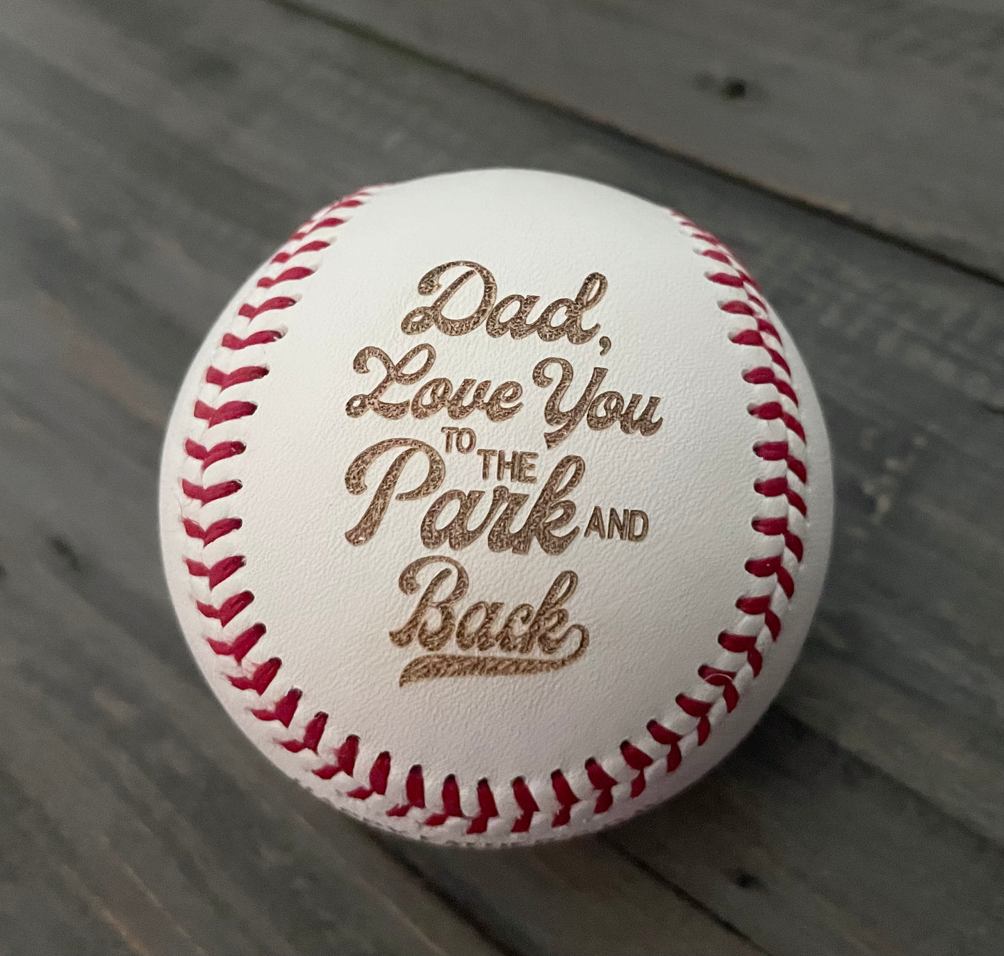 Engraved Genuine Leather Baseballs - With Display Case