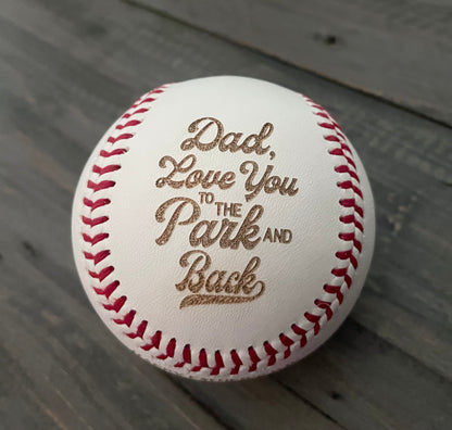 Engraved Genuine Leather Baseballs - With Display Case