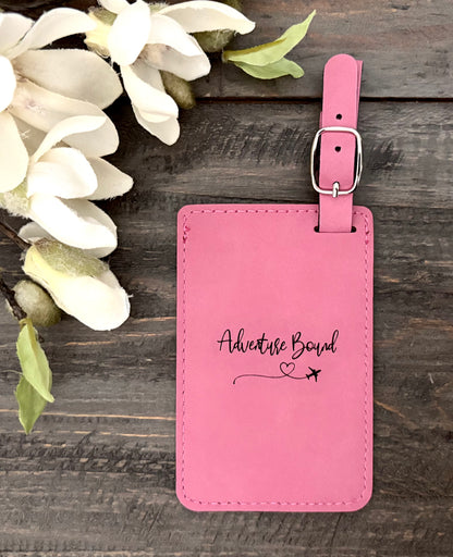 Leatherette Luggage Tag - Adventure Bound