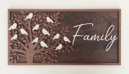 Personalized 3D Wooden Family Tree Signs