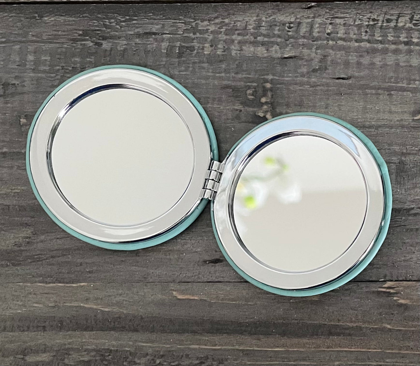 Engraved Leatherette Compact Mirrors - 10 Colours