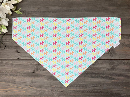Over the Collar Pet Bandana - Animal Balloons (Light Blue)