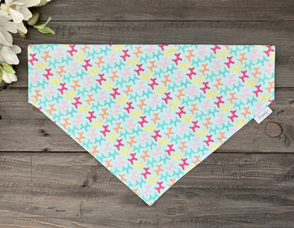 Over the Collar Pet Bandana - Animal Balloons (Light Blue)