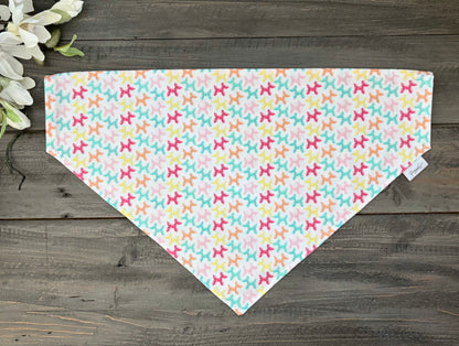 Over the Collar Pet Bandana - Animal Balloons (White)