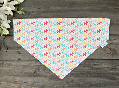 Over the Collar Pet Bandana - Animal Balloons (White)