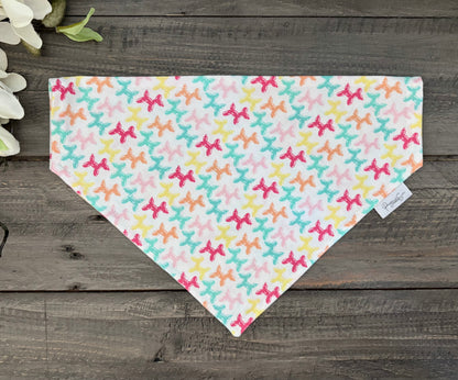 Over the Collar Pet Bandana - Animal Balloons (White)