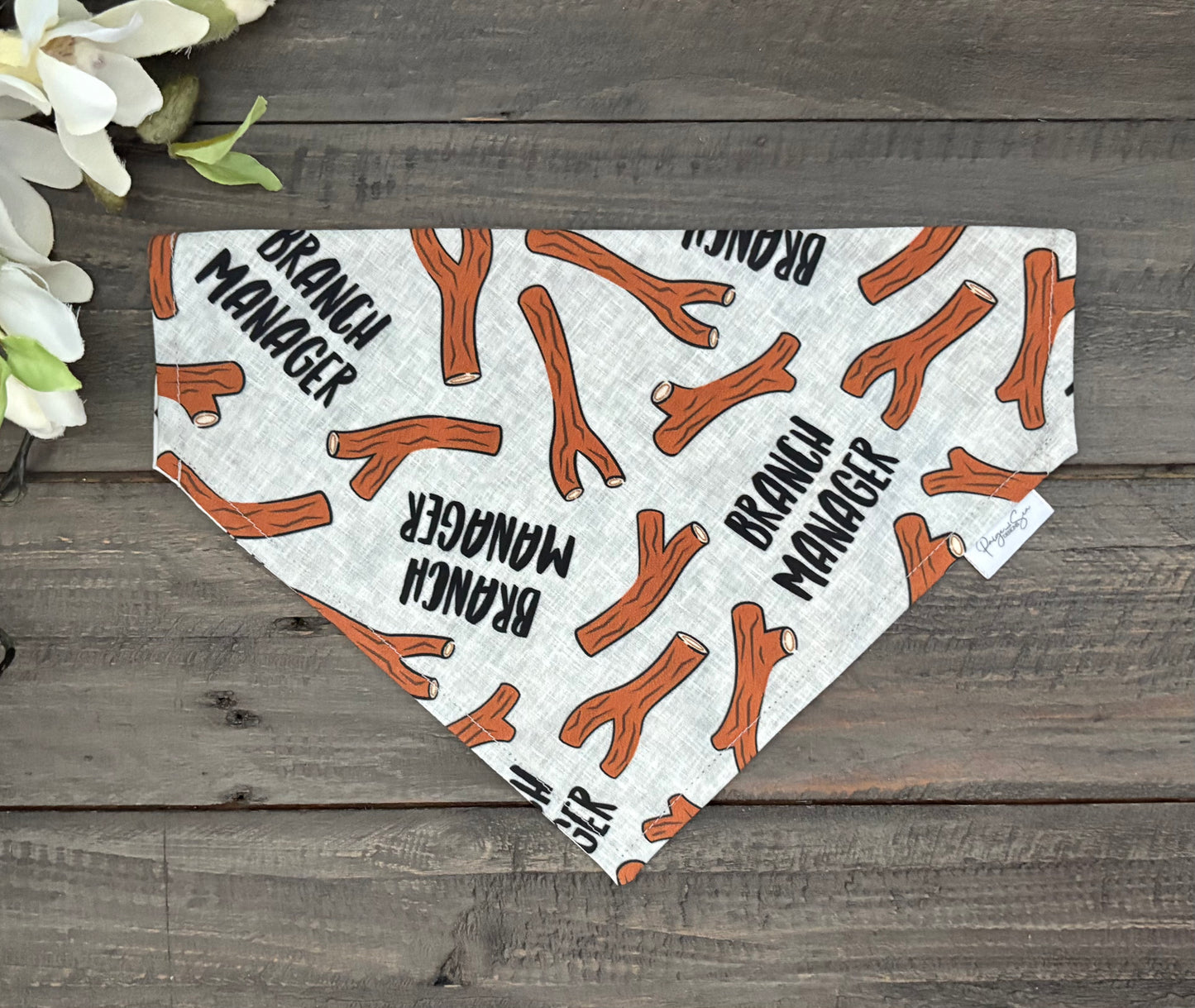 Over the Collar Pet Bandana - Branch Manager/Pup Necessities (Two Sided)