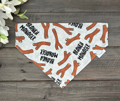 Over the Collar Pet Bandana - Branch Manager/Pup Necessities (Two Sided)