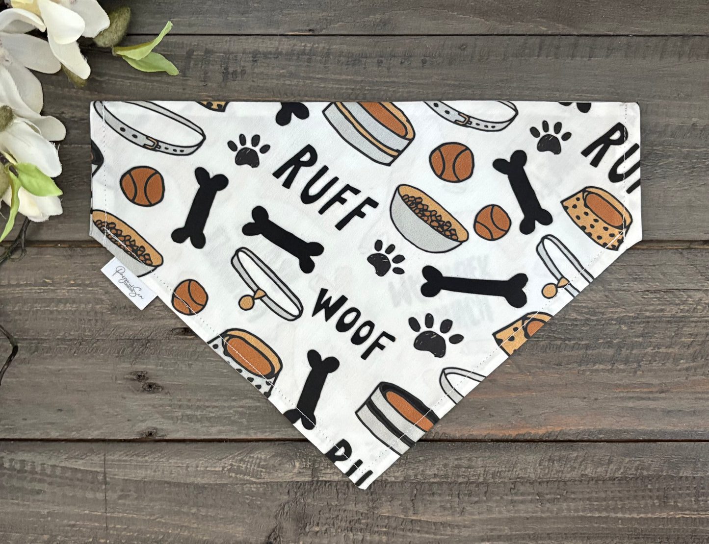 Over the Collar Pet Bandana - Branch Manager/Pup Necessities (Two Sided)