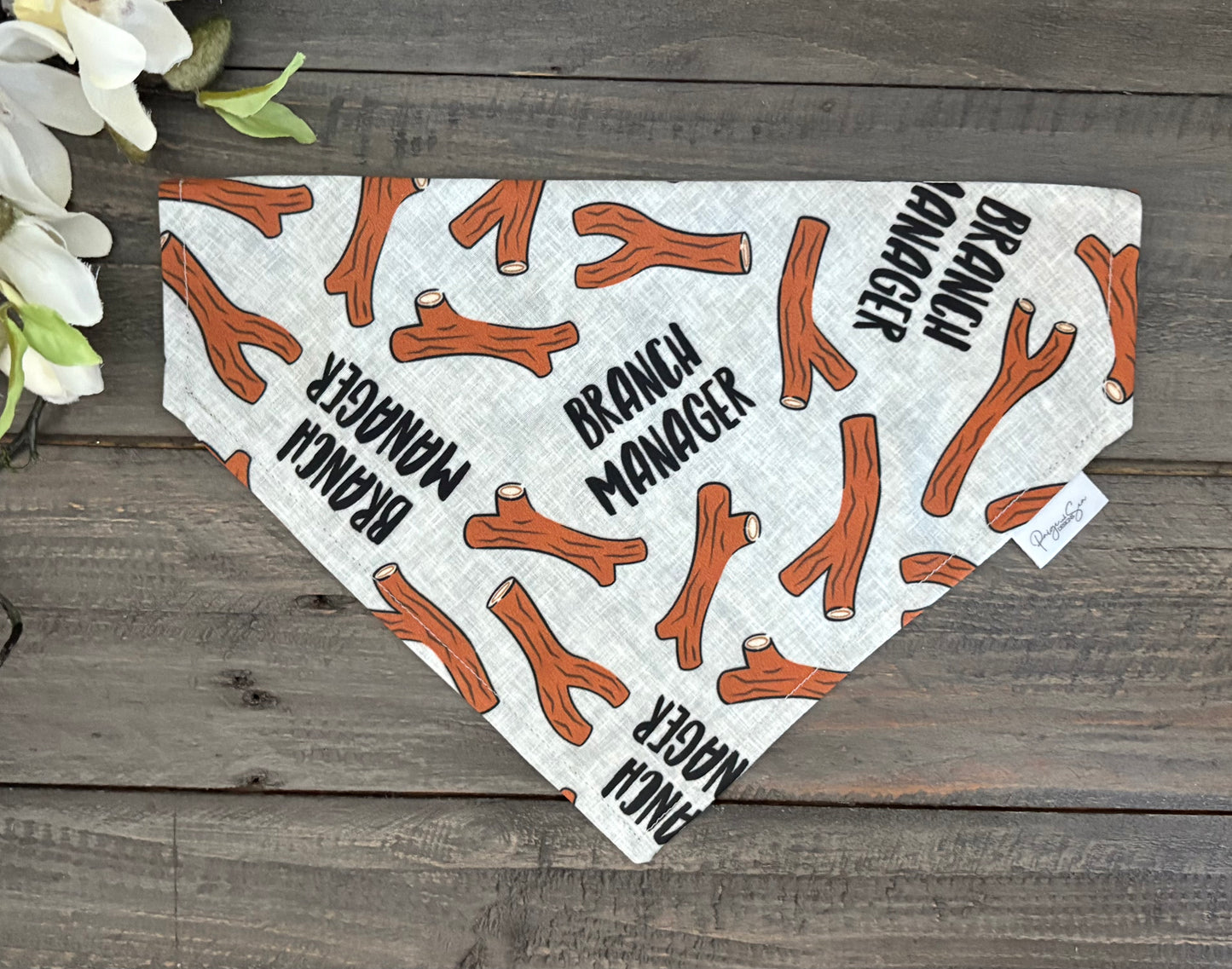 Over the Collar Pet Bandana - Branch Manager/Pup Necessities (Two Sided)