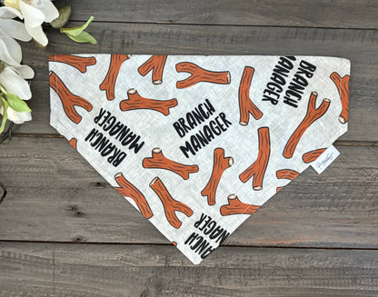 Over the Collar Pet Bandana - Branch Manager/Pup Necessities (Two Sided)
