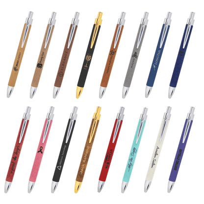 Personalized Leatherette Pens - 16 Colours