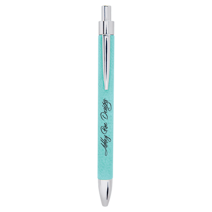 Personalized Leatherette Pens - 16 Colours