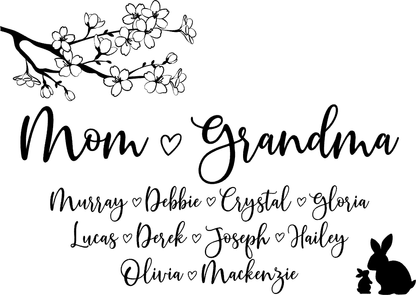 Personalized Wooden Mini Signs - Cherry Blossoms & Family Animals