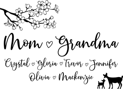 Personalized Wooden Mini Signs - Cherry Blossoms & Family Animals