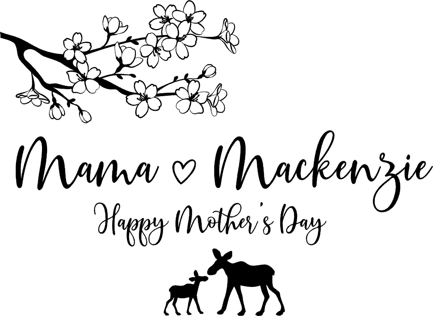 Personalized Wooden Mini Signs - Cherry Blossoms & Family Animals