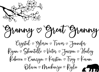 Personalized Wooden Mini Signs - Cherry Blossoms & Family Animals