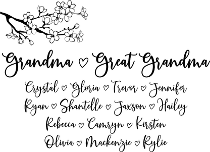 Personalized Wooden Mini Signs - Cherry Blossoms & Family Animals