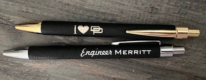 Personalized Leatherette Pens - 16 Colours