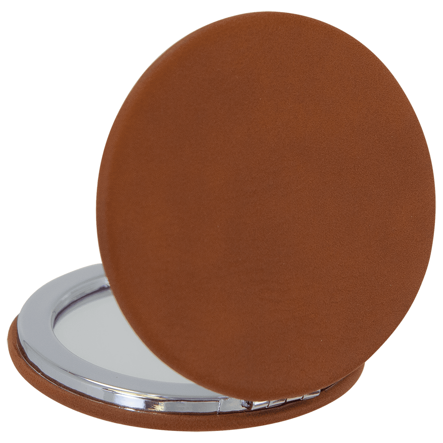 Engraved Leatherette Compact Mirrors - 10 Colours