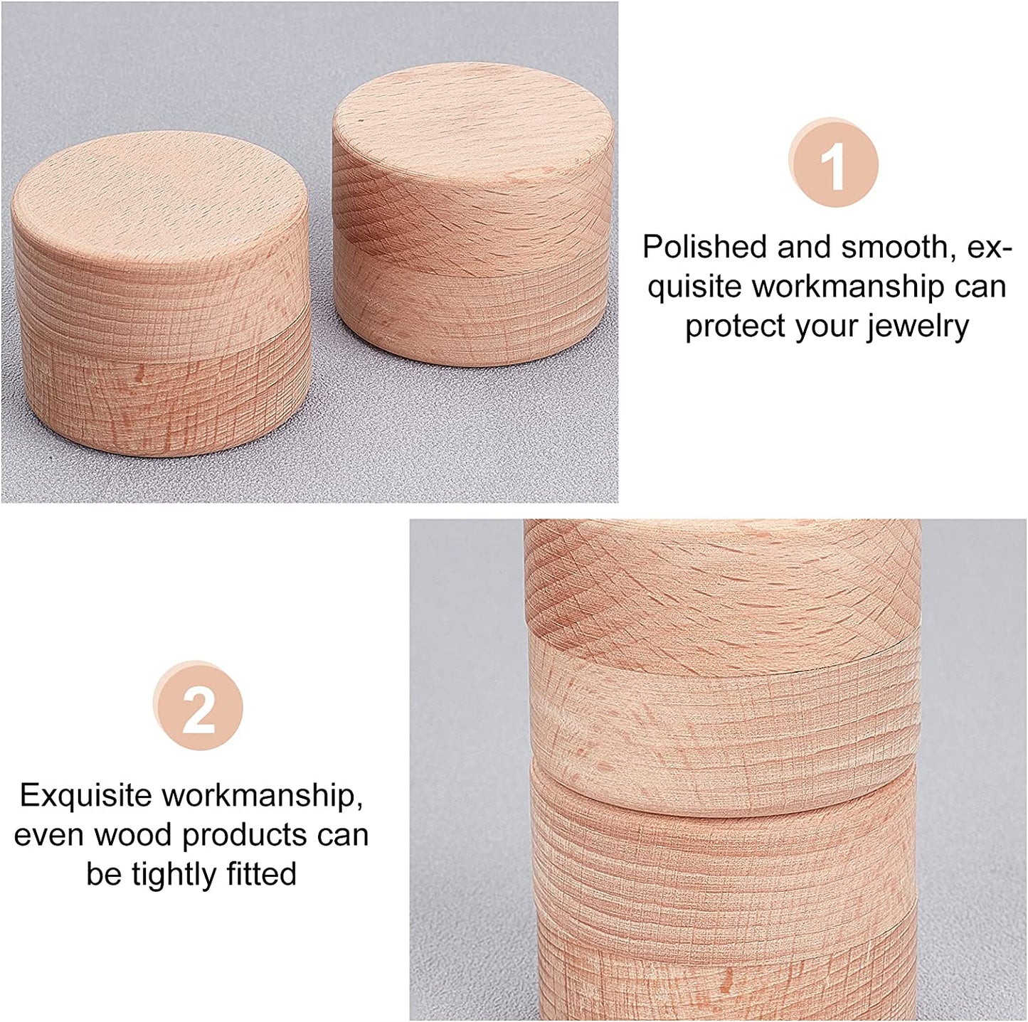 Personalized Round Wooden Boxes - Beech Wood