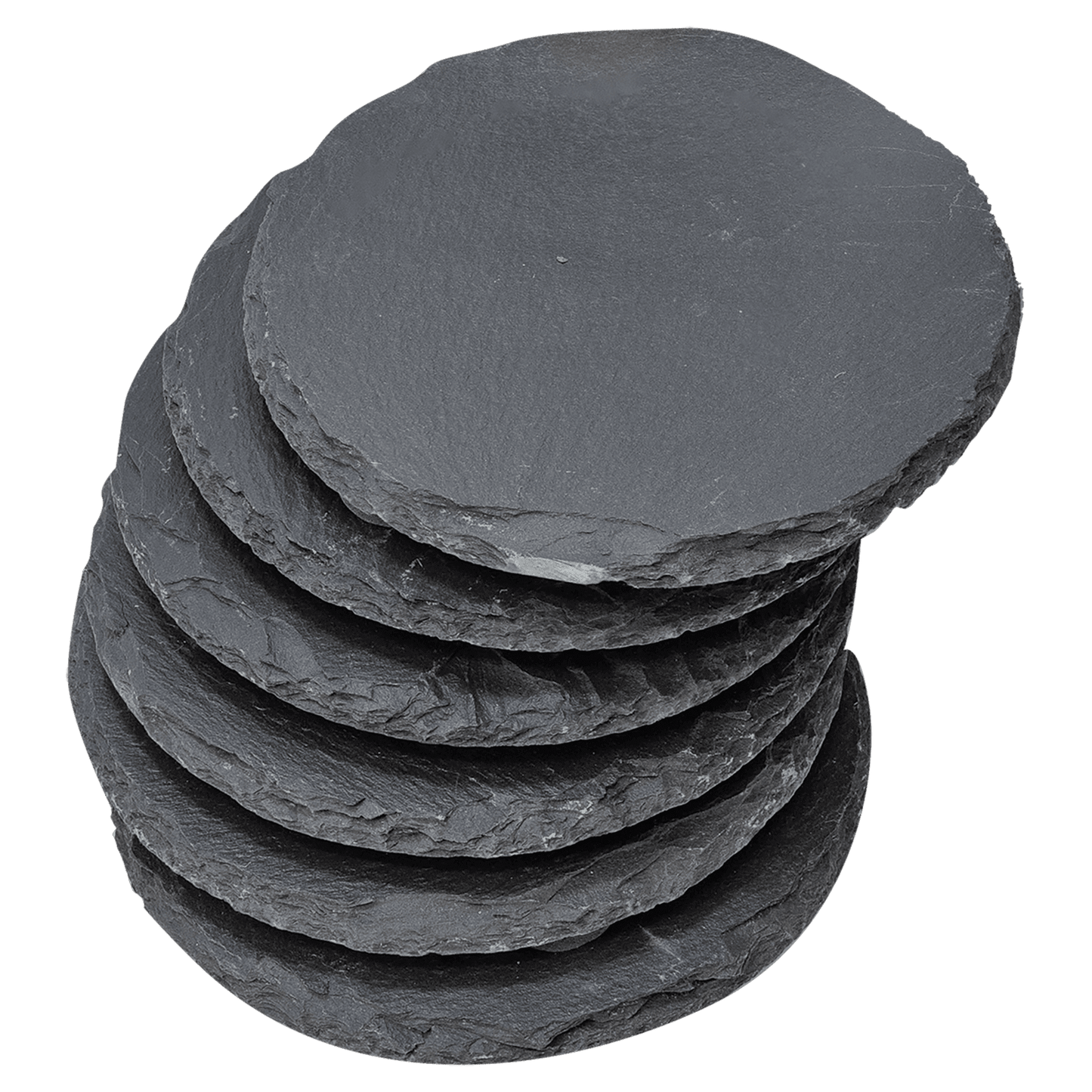 Personalized Natural Slate Coasters with Metal Holder - 2 Shapes