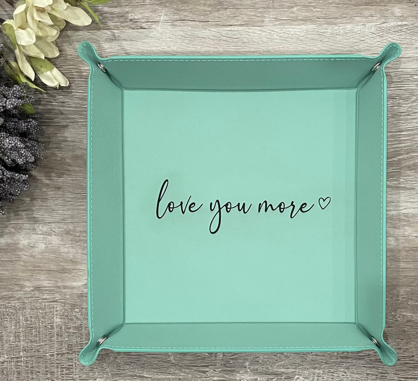 Personalized Leatherette Snap Trays - 2 Sizes & 15 Colours