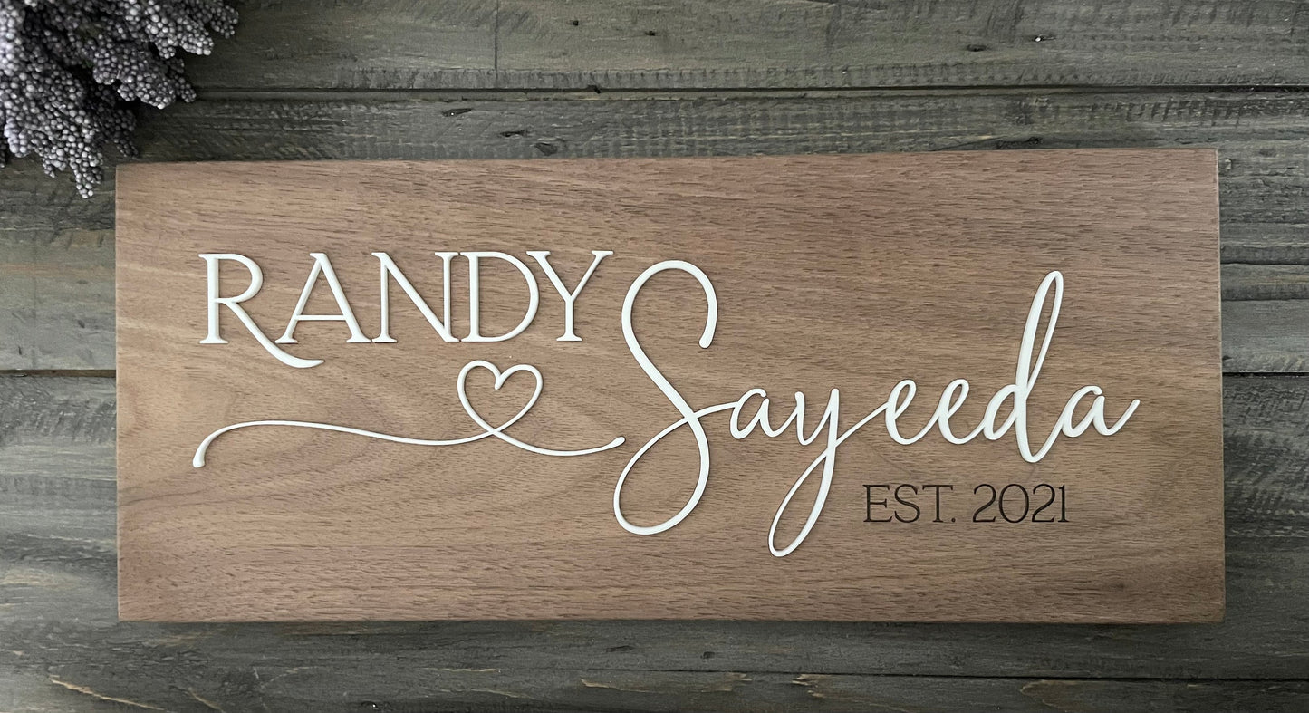 Personalized Wooden Signs - Couples Names