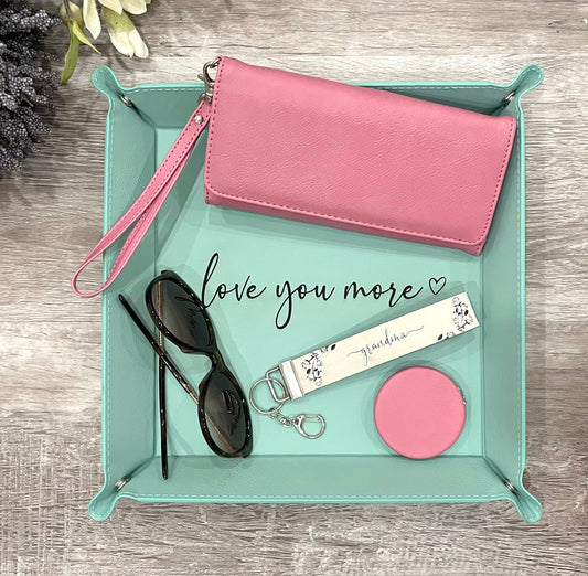 Personalized Leatherette Snap Trays - 2 Sizes & 15 Colours