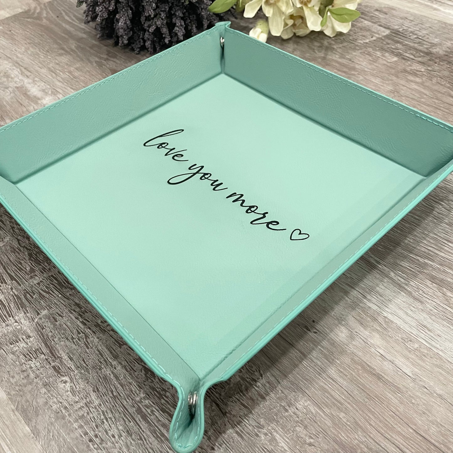 Personalized Leatherette Snap Trays - 2 Sizes & 15 Colours