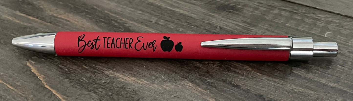 Personalized Leatherette Pens - 16 Colours
