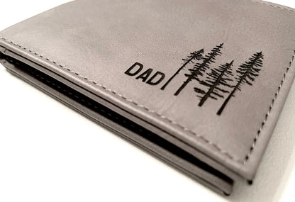 Engraved Leatherette Bi-Fold Wallets - With RFID Protection - 6 Colours