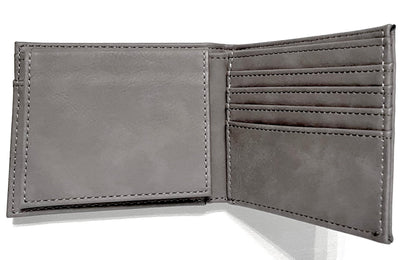 Engraved Leatherette Bi-Fold Wallets - With RFID Protection - 6 Colours