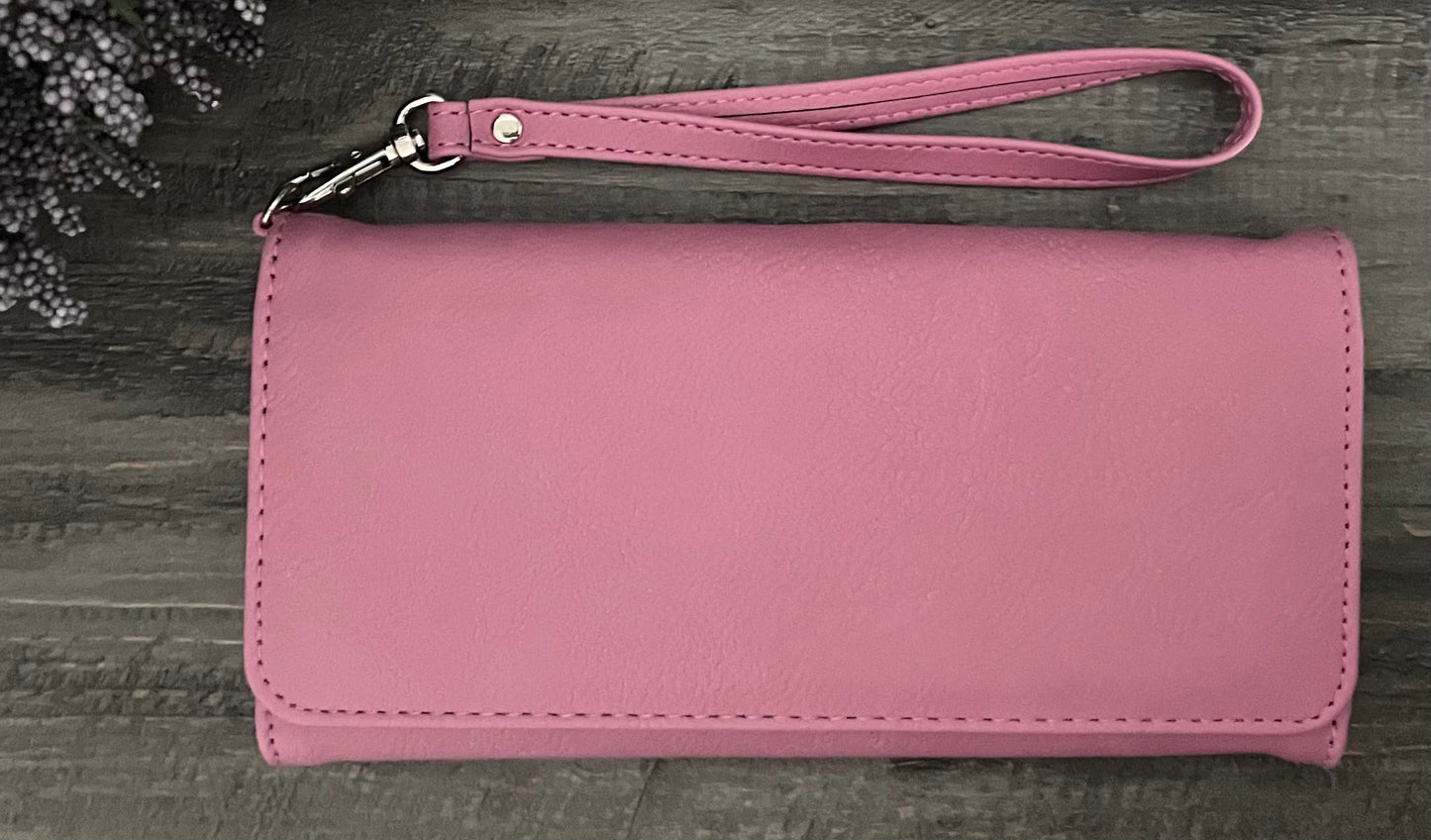 Engraved Leatherette Wristlet Wallets - With RFID Protection - 11 Colours