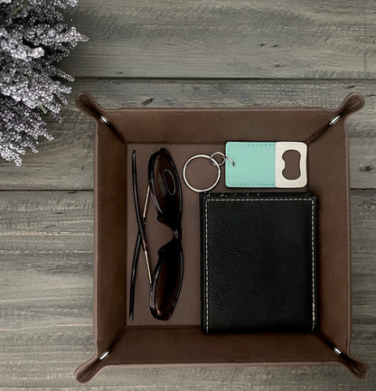 Personalized Leatherette Snap Trays - 2 Sizes & 15 Colours