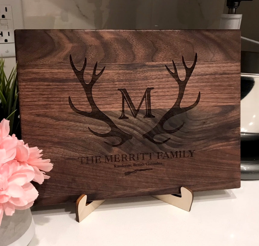 Personalized Wooden Cutting Board - Heart Cutout