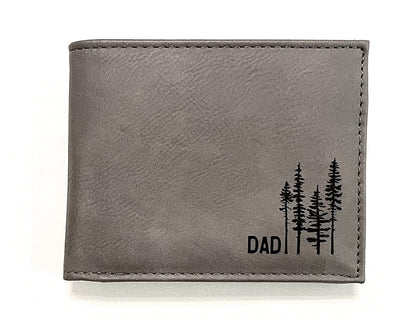 Engraved Leatherette Bi-Fold Wallets - With RFID Protection - 6 Colours