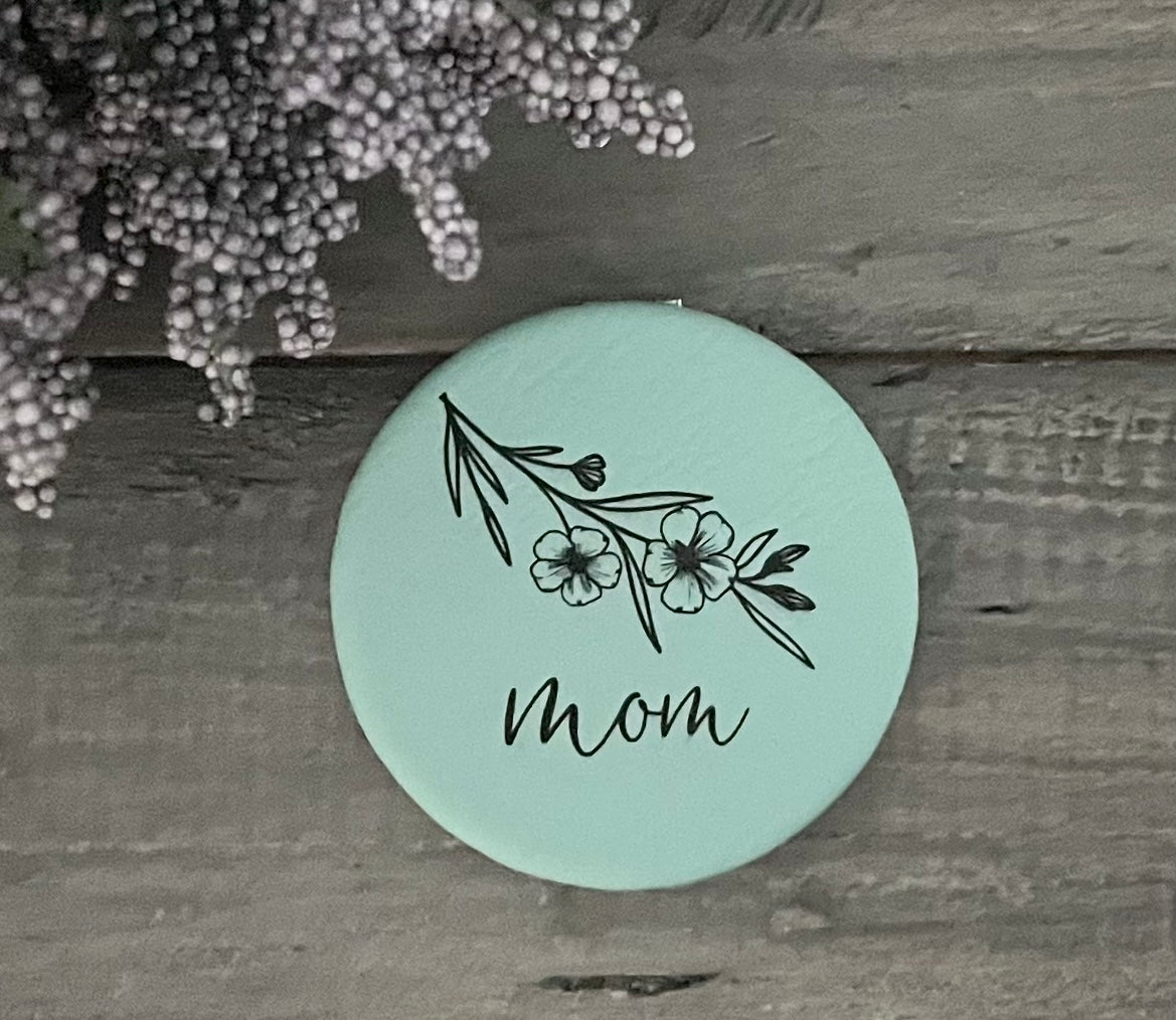 Engraved Leatherette Compact Mirrors - 10 Colours