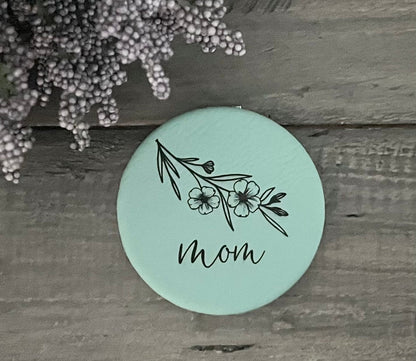 Engraved Leatherette Compact Mirrors - 10 Colours