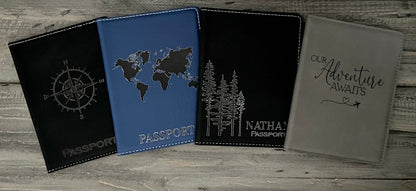 Leatherette Passport Holder - Our Adventure Awaits